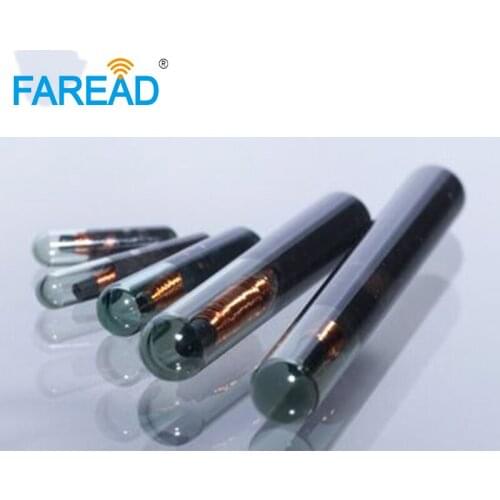 X50pcs high quality large size RFID Transponder TI HDX 4*22/3.85*22.5mm 134.2Khz LF glass tube contactless chip microchip