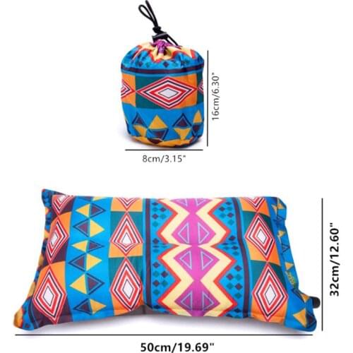 Automatic Inflatable Pillow Outdoor Travel Beach Cushion Car Head Rest Foldable XXUF