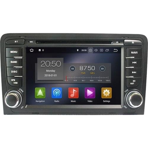 2Din Car Multimedia Player GPS Android 10 4+64 DVD Automotivo Radio For Audi A3 8P/A3 8P1 3-door Hatchback/S3 8P/RS3 Sportback