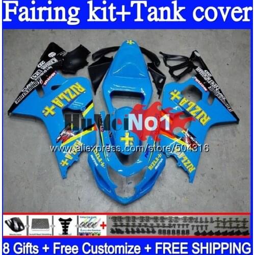 +Tank For SUZUKI GSXR600 GSXR 600 750 GSX R750 K4 GSXR-750 64MC.30 RIZLA blue 600CC GSX-R600 GSXR750 04 05 2004 2005 Fairings