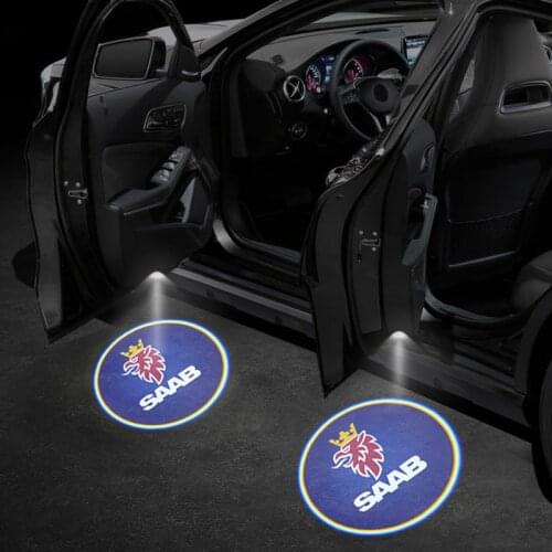 2pcs Wireless Laser Projector LED Door Welcome Light Ghost Shadow Light For Saab 9-3 9-5 900 9000 93 95 Car styling Accessories