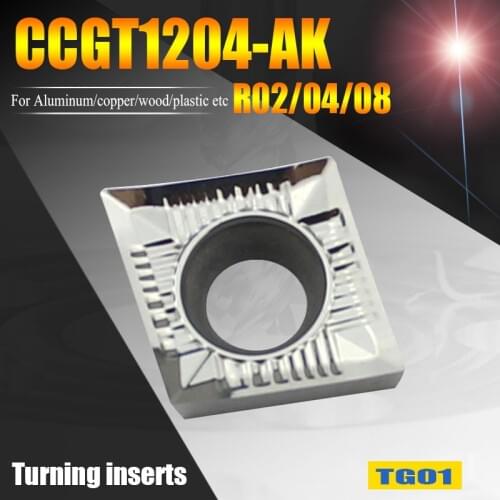 CCGT120404/08-AK Lathe turning tools carbide inserts CCGT120402-AK CNC tools inserts boring cutter for aluminum/copper/wood