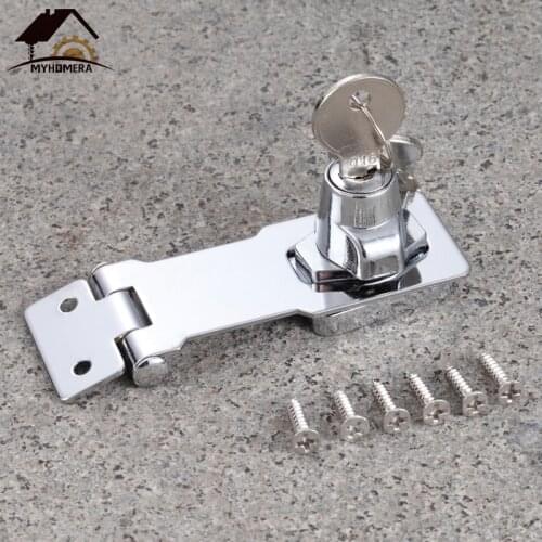 Myhomera Door Lock Cylinder Hasp Copper Core Cabinet Locks Self Locking Security 2 Keys Shed Cupboard/Drawer/Padlock Door Locker