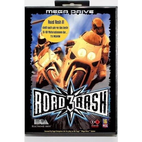 Road rash 3 16 bit SEGA MD Game Card With Retail Box For Sega Mega Drive For Genesis