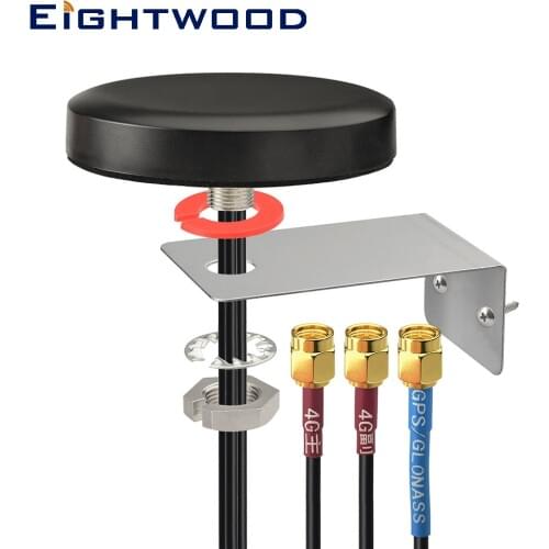 Eightwood 4G LTE MIMO Cellular GPS Bracket Wall Mount Antenna for 4G LTE GPS Cradlepoint IBR900 IBR1700 Sierra Wireless Airlink