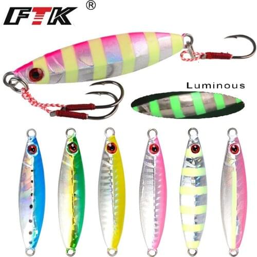 FTK Slower Drager Cast Metal Jig Spoon Lure 20g-50g Shore Casting Jigging Fish Jigbait Sea Fishing Lures Artificial Bait Pesca