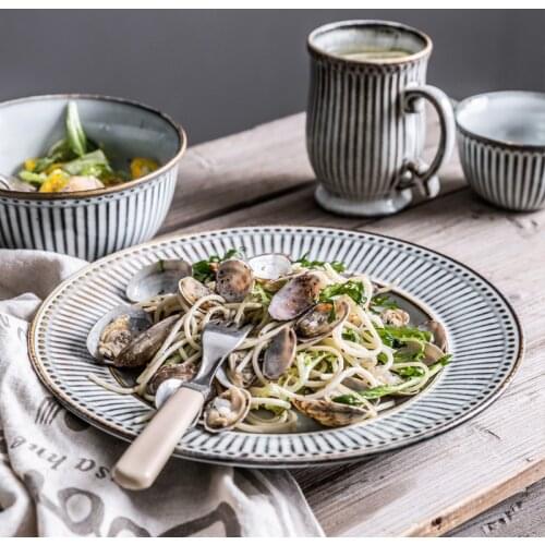 KINGLANG Ceramic Wedding Tableware Water Cup Salad Bowl Noodle Rice Bowl Dinner Plate