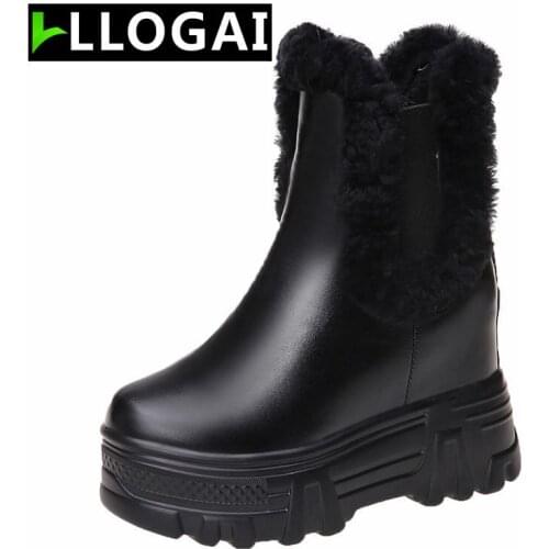 LLOGAI Women's Wedge Ankle Boots