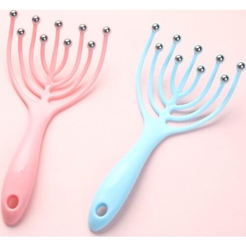 Nine Claw Head Massager Head Relax Massage Octopus Shape Scalp Relax Spa Deep Massage Nine Beads Design Massage Comb Health Care