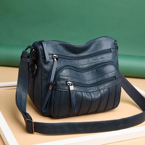 Fashion Women Soft Leather Multi Zipper Designers Luxury Handbags Women Shoulder Bags Female Small Crossbody Mother Bags