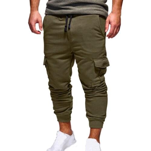 Men Joggers Sweatpants 2020 New Casual Mid Waist Trousers Men Pockets Solid Jogger Pants Men Plus Size 4XL Streetwear Men Pants