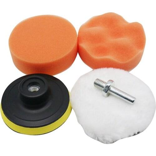 5 Pcs/set 3 inch Car Beauty Waxing Polishing Tool Waxed Polished Sponge Pad Set Polishing Pad Sponge Wheel Car Polishing Tools