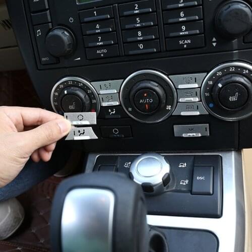 For Land Rover Freelander 2 2009 2010 2011 2012 Car styling Aluminum alloy Car Air conditioning button stickers Car accessories