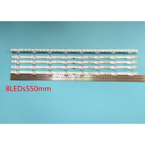 Nova 10 pçs/lote 8LED 550 milímetros tira conduzida luz de fundo para fw32r19f 32pfl4664/F7 TV LG innotek 32 polegada Fun