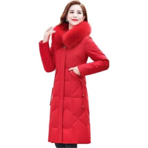 2021 New Autumn Winte Slim Cotton Padded Coat Long Solid Hooded Parkas Women Warm Thickness Padded Outwear A571