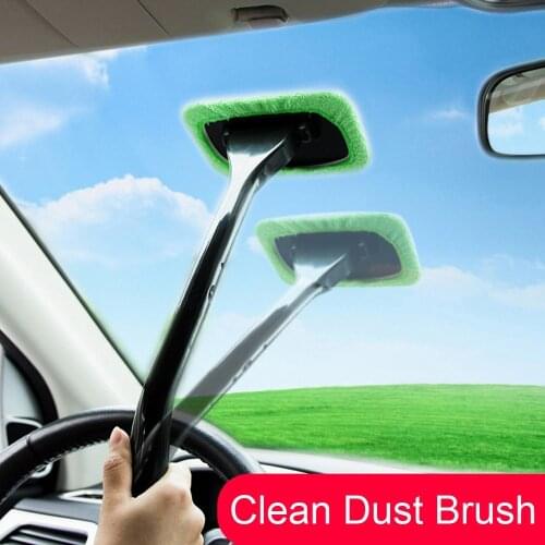 Car Window Cleaner Brush Kit Windshield Cleaning Wash Tool Inside Interior Auto Glass Wiper With Long Handle Car Accessories