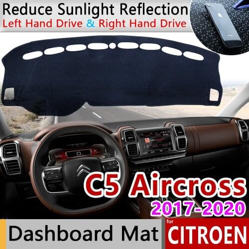 For Citroen C5 Aircross 2017 2018 2019 2020 Anti-Slip Mat Dashboard Cover Pad Sunshade Dashmat Car Accessories Rug C5-Aircross
