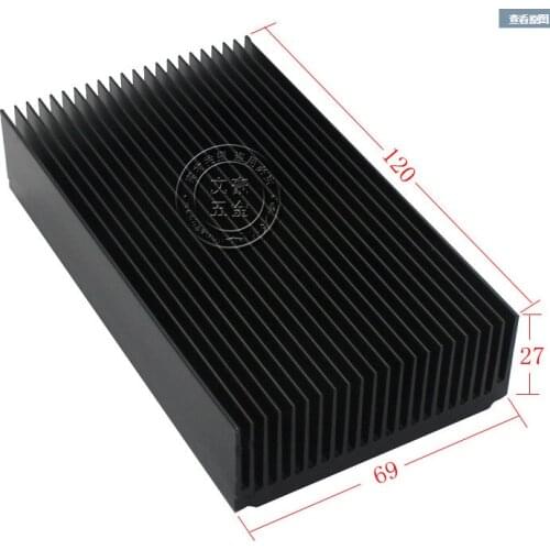 Fast Free ship 2pcs/lot 120*69*27MM black oxide aluminum heat sink,module radiator cooling fin