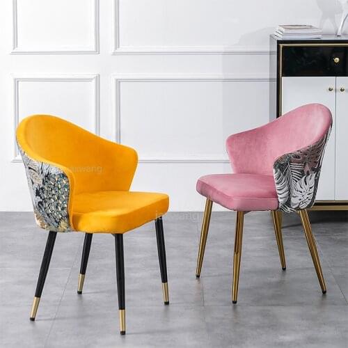 Nordic Dining Chair Simple Home Make-up Chair Net Mahogany Stool Chinese Style Chair Back Hotel Light Luxury Living Room Chair