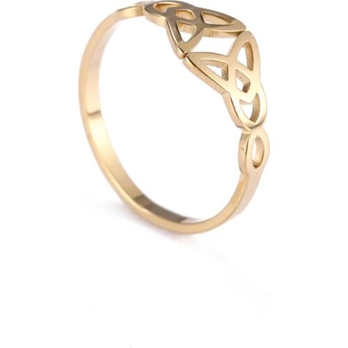 Skyrim Vintage Triquetra Irish Celtics Rings Stainless Steel Viking Talisman Amulet Casual Ring Jewelry Gift for Women Girls