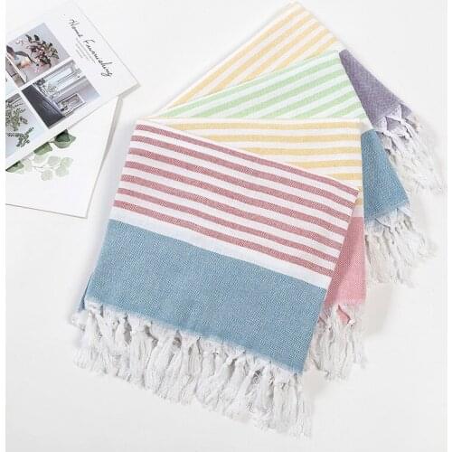 100x180cm Pure Cotton Turkish Shawl Bath Towel With Tassel Travel Camping Sauna Beach Gym Pool Blanket Beach Chair Beach Towels