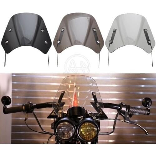 Universal Motorcycle ABS Windshield Wind Deflector Windscreen for Harley Honda Yamaha Kawasaki Suzuki 5"-7" Headlight