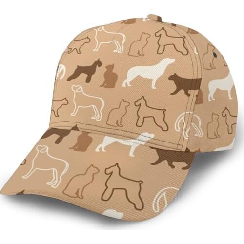 Funny Cat And Dog Silhouettes Outdoor Sport Caps Baseball Hat Men Women Visor Cap Baseball Cap Street Hip Hop Caps