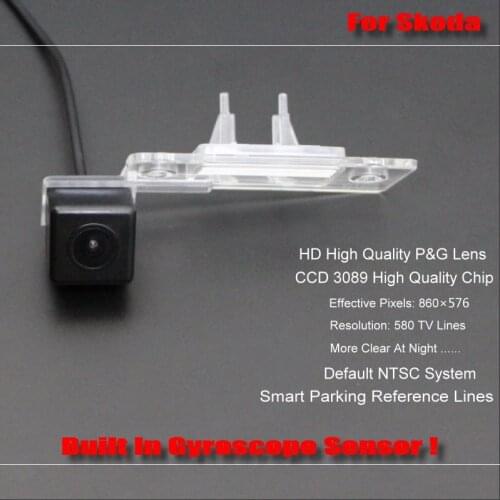 Car Reverse Rear View Camera For Skoda Fabia Mk2 5J 2007-2014 Back Intelligent Parking Tracks CAM