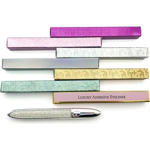 1.7*1.6*14.5cm Silver/Gold/Pink/Shiny Eyeliner Packaging Paper Box Lipstick Pen Package Box Sample Eyeliner Gift Box Wholesale