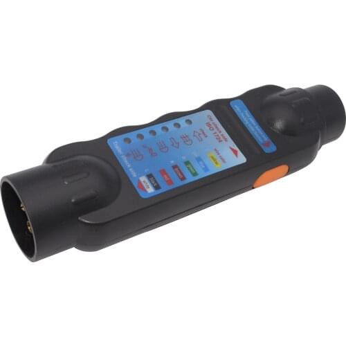 1x European 7 Pin Trailer Socket Durable 12V Truck Trailer Plug Socket Tester Wiring Circuit Light Test Tool Car Circuit Testing