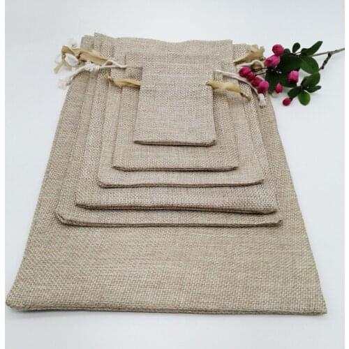 1000pcs Ribbon/Cotton Jute Bag Jewelry Packaging Bag Sacks Display Bags Sachet Gift Storage Drawstring Bags Jewlery Box Display