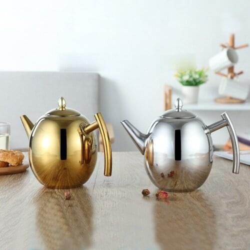 1L/1.5L Belly Shape Tea Pot Handheld Design Water Kettle 304 Stainless Steel Tea Kettle With Filter Water Pot