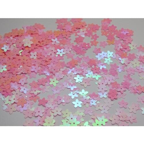 2000 Pink AB 10mm Flowers Loose sequins Paillettes Sewing Wedding Craft