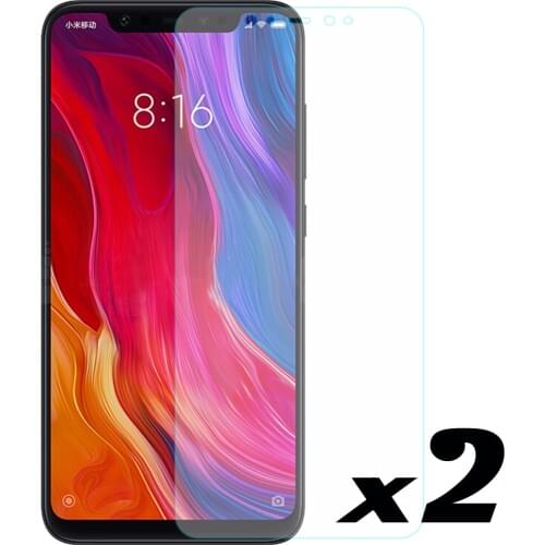 2 x 9H HD Tempered Glass Screen Protector Explosion-proof Protective Scratch Resistant Bubble Free Front Films For Xiaomi Mi 8