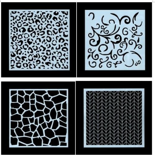 4PCS Leopard pvc Layering Stencils for DIY Scrapbooking/photo album Decorative Embossing DIY Paper Cards Crafts