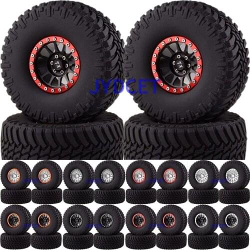 4P 2.2"Aluminum Beadlock Wheel Rim & Super Swamper 130mm TIRES RC CAR FOR 1/10 Crawler RR10 Wraith YETI TRX-4 TRX4 KM2