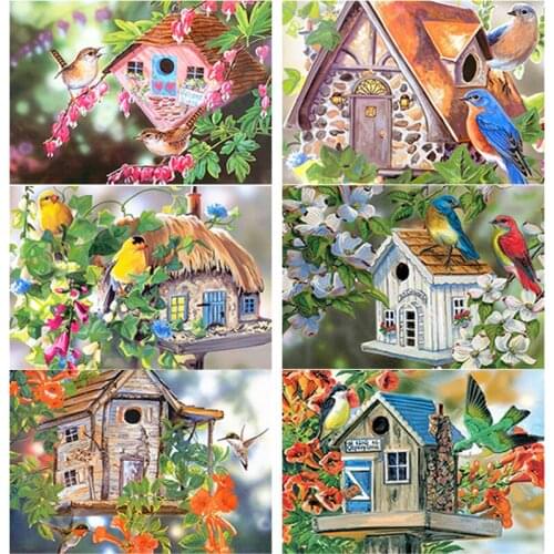 5D DIY Animal Diamond Painting Birds Nest Flower Diamond Embroidery Cross Stitch Full Square Round Drill Manual Gift Home Decor