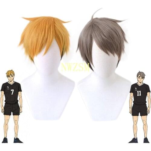 Anime Haikyuu!! Osamu Miya Atsumu Short Wig Cosplay Costume Heat Resistant Synthetic Hair Haikiyu Men Women Wigs