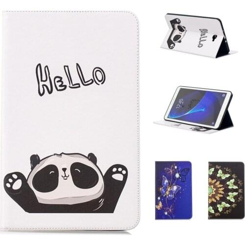 Tablet Case For Samsung Galaxy Tab A A6 10.1inch 2016 10.1 T585 T580 T580N Smart Cover Cartoon PU Leather
