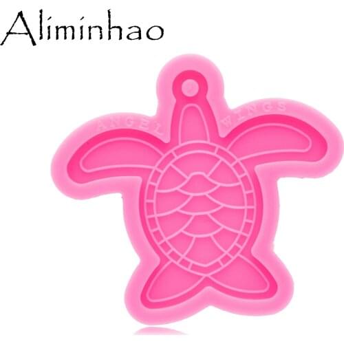 DY0586 Shiny Glossy Tortoise Making Keychain - Polymer Clay Mould - Mold Resin Craft Necklace - Epoxy Jewellery Silicone Mold
