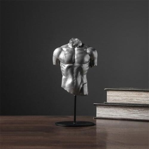 Plating Resin Man Bust Art Sculpture Retro Boy Bust Figure Figurines Creative Crafts European Home Decorations