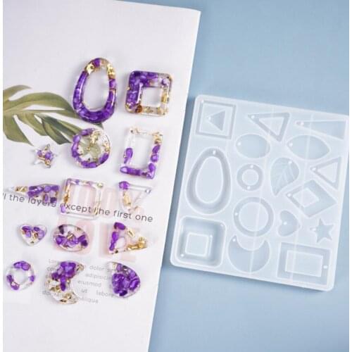 DIY UV Resin Molds Jewelry Accessories Silicone Molds for Epoxy Resin Resin Mold Tray Earring Molds