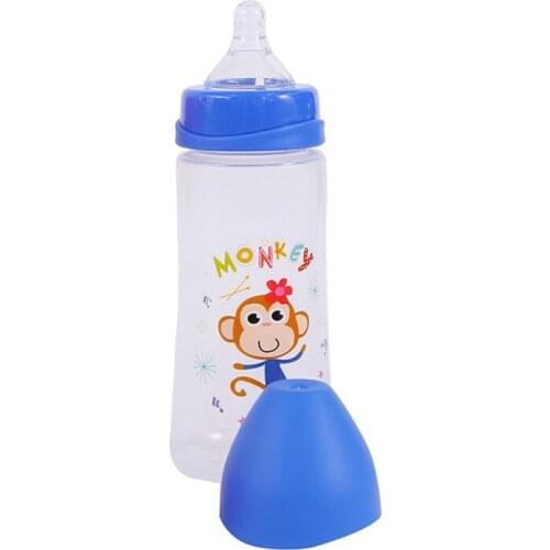 Ins 300ML Baby Cartoon Milk Wide Mouth Bottle Juice Bottle Baby Drink Baby Milk Bottle