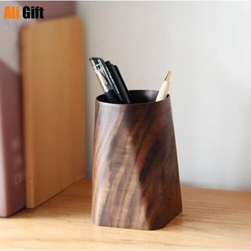 Black Walnut Classical Simple Wooden Pen Holder Stationery Storage Office Decoration Decoration