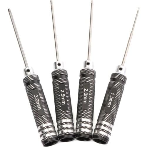 4PCS Set Hexagon Head Screw Driver High Quality Hex ScrewDriver Tool Set Kit 1.5mm 2.0mm 2.5mm 3.0mm For RC Helicopter Car Tools