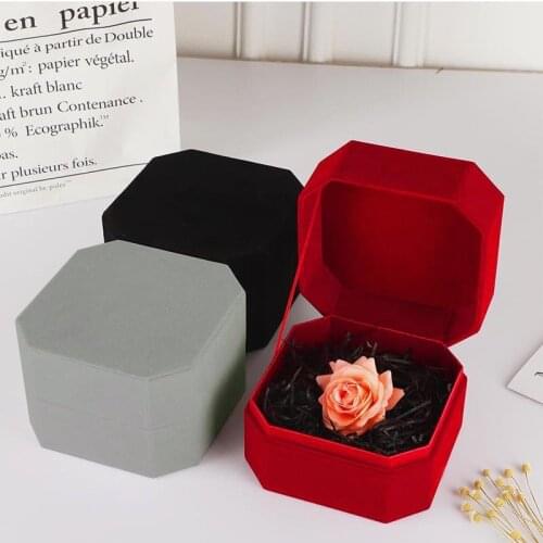 Florist Hat Boxes Octagonal Shape Velvet Box Candy Boxes Gift Box Packaging Boxes for Gifts Christmas Flowers Gifts Living Vase