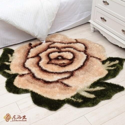 3d rose pattern carpet swivel chair silk personality computer cushion