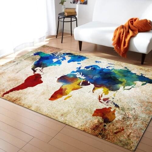 Colorful Map On Vintage Background Carpets for Living Room Large Home Living Room Floor Mat Rugs Room Decor Teenager