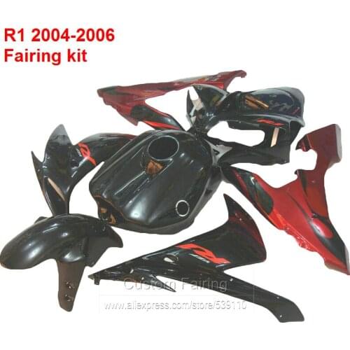 Hot sale Fairings For YAMAHA yzf r1 04 2004 ( Red & black ) YZFR1 05 2005 Injection Fairings SZ27