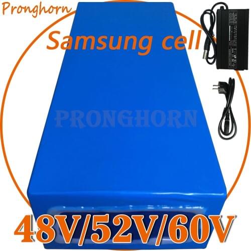 Free Duty 48V 52V 60V 12AH 15Ah 18Ah 20Ah 24Ah 27Ah 30Ah Electric Bike Lithium Battery use Samsung cell for1000W 2000W 3000W Kit